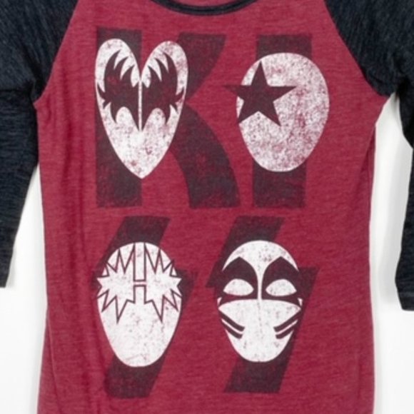 KISS 2014 3/4 Raglan Sleeve Graphic T-Shirt - Picture 3 of 7